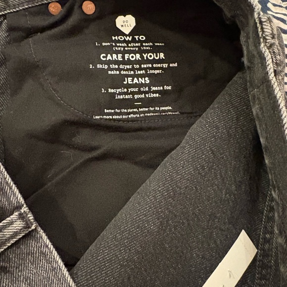 NWT Madewell Women Low Slung Baggy Charcoal Straight Jeans - Picture 12 of 13